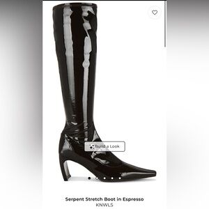KNWLS Serpent Stretch Knee-High Boot in Espresso Patent